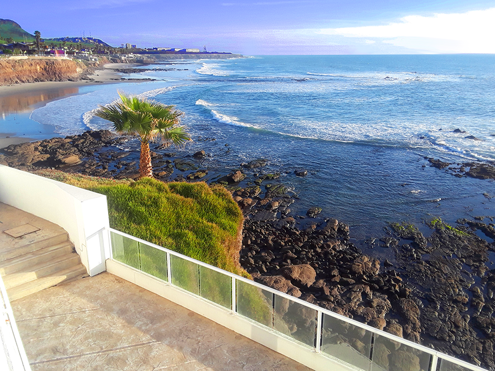 Pacific Ocean beach reached through residents-only access at Las Palmas in Rosarito Baja California Mexico