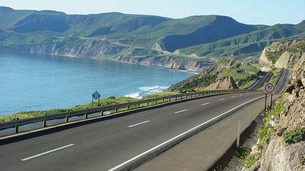 Pacific Ocean coastal drive through Baja California Mexico