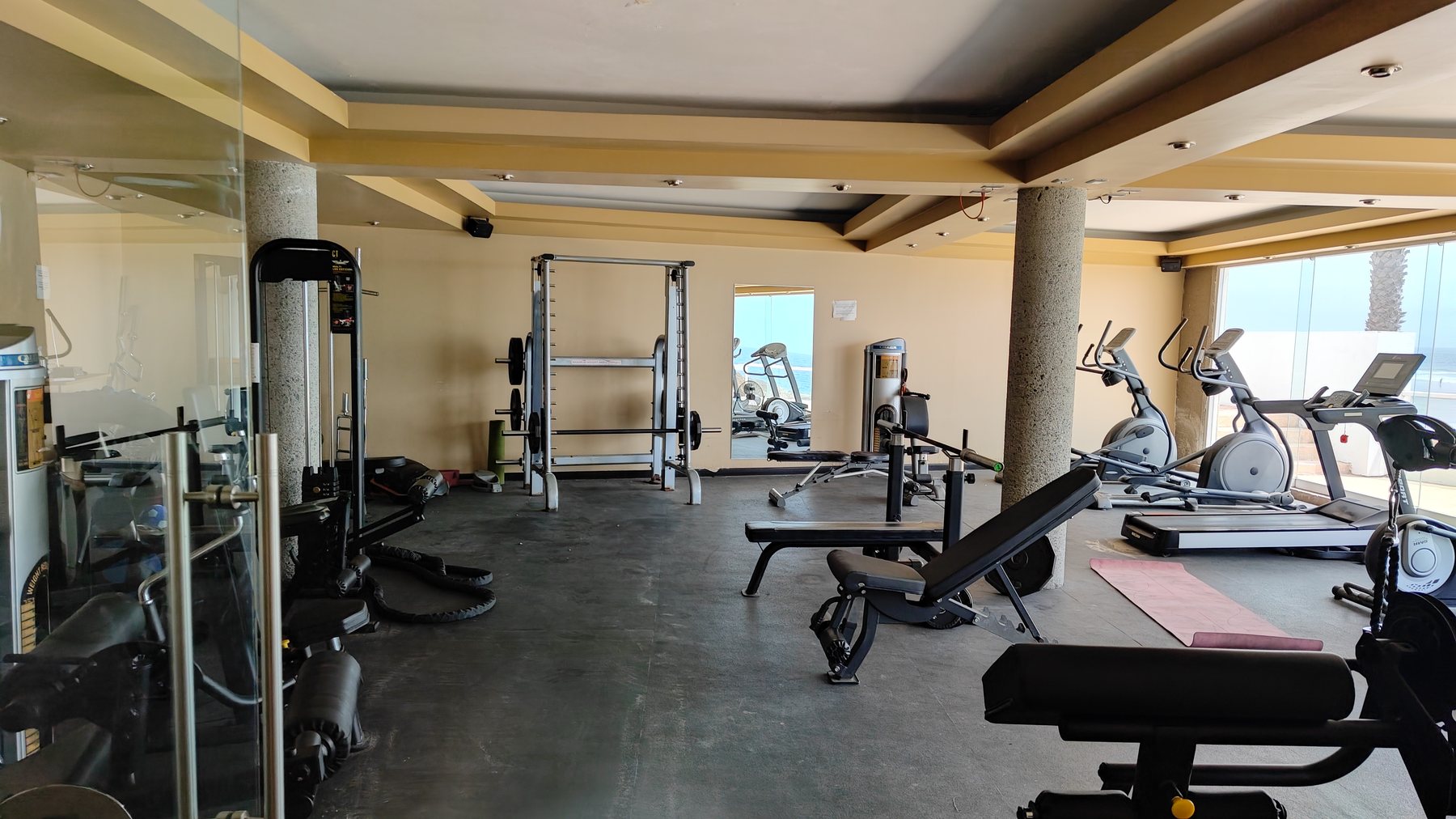 Fitness center for residents at Las Palmas oceanfront condominiums in Rosarito Beach Mexico