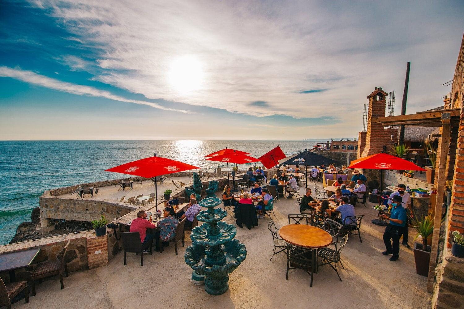 Outdoor restaurant and dining experience in Rosarito Baja California Mexico