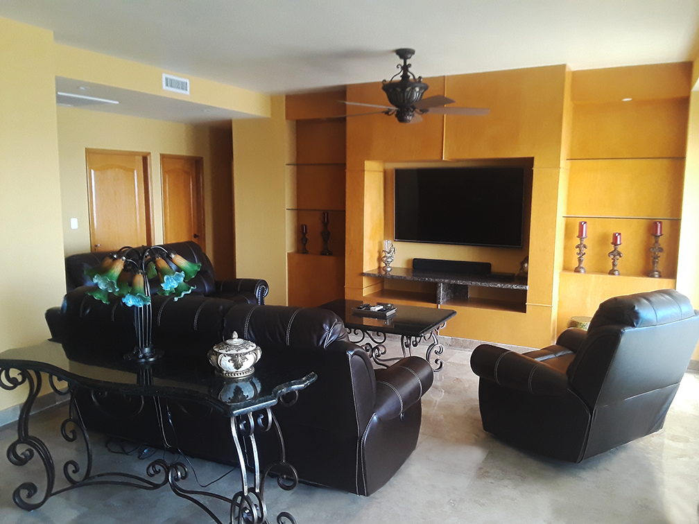 Interior of a 2-bedroom 2-bath long-term condominium residence in Rosarito Beach Mexico