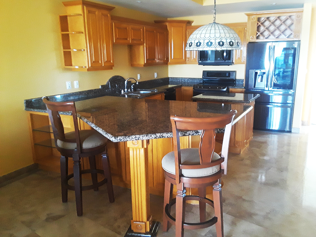 Comfortable 2-bedroom 2-bath condominium interior available for long-term rental in Rosarito Beach Baja California